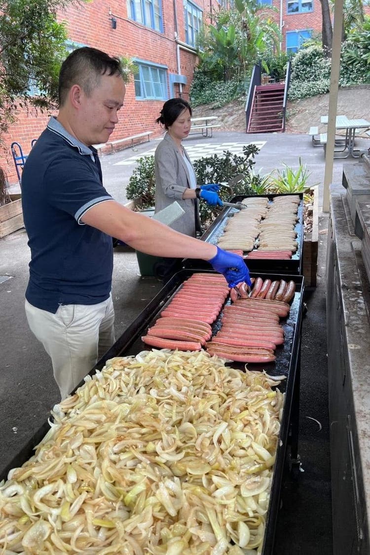 Parent cooking BBQ